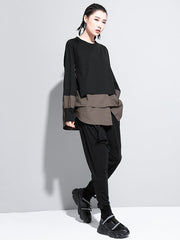 False Two Split-Joint Long Sleeve T-Shirt