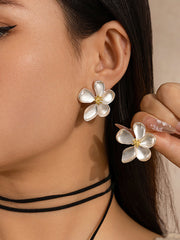 Flower Shape Tasseled Drop Earrings