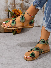 Embroidered Open Toe Split-Joint Sandals