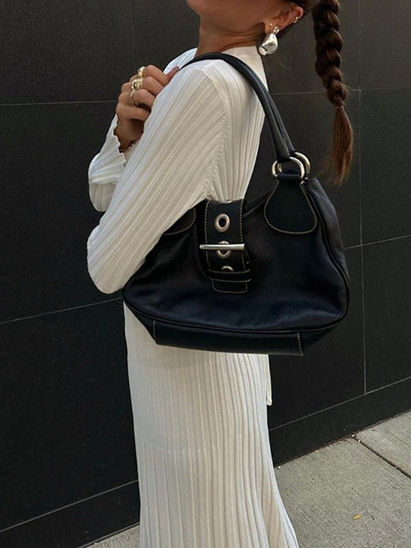 Flared Sleeves Skinny Pleated Solid Color Maxi Sweater Dresses