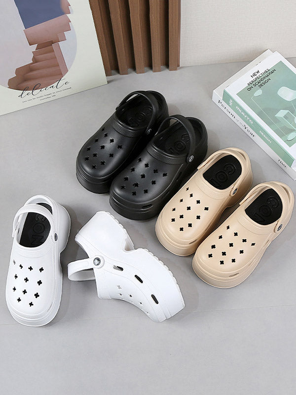 Hollow Crocs Sandals Slippers Platform Shoes