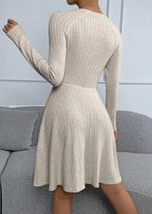 Cozy Elegance Ribbed Dress