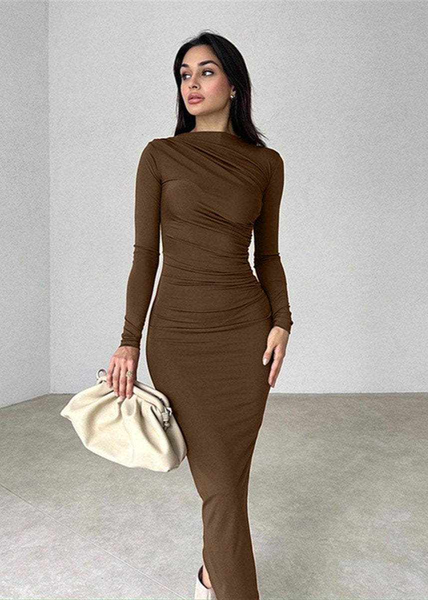 Luxe Slim-Fit Elegant Long Sheath Dress for Women