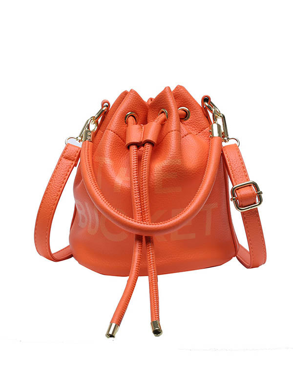 Drawstring Letter Print Crossbody Bags Handbags