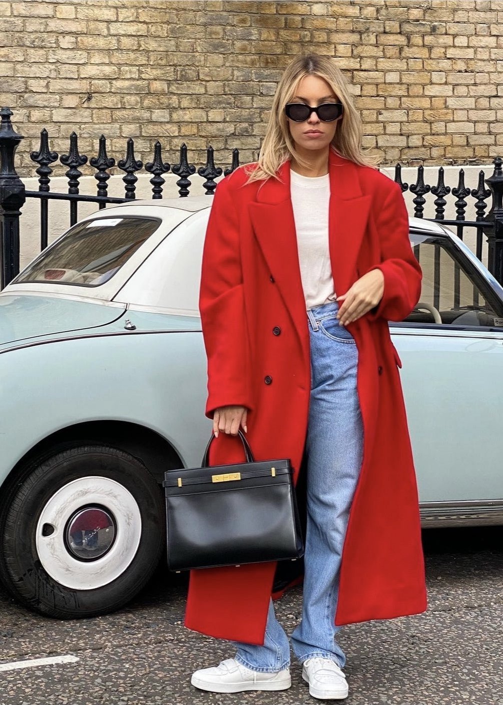 Bold Scarlet Longline Coat