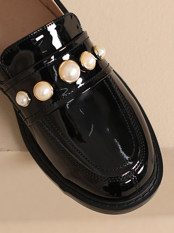 Round-Toe Split-Joint Loafers