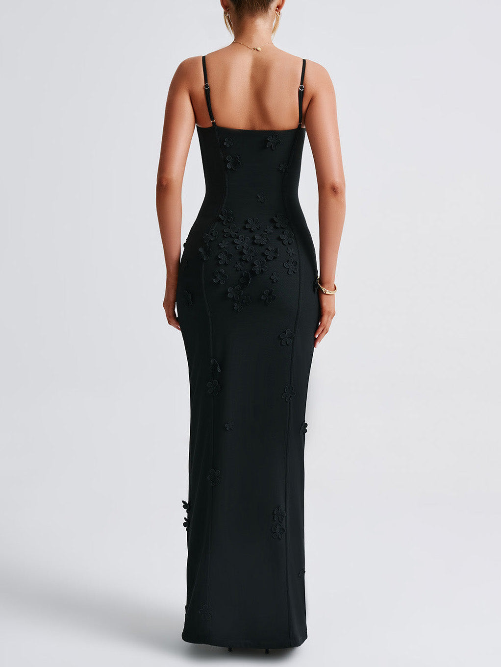 Exquisite Embroidery Sexy Slit Maxi Dress