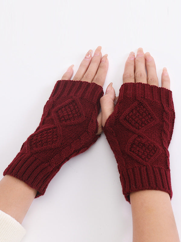 Simple 9 Colors Jacquard Knitting Gloves