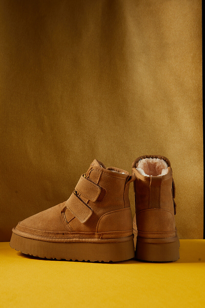 Smaibulun Ugg | Arlene Suede Platform Boots - Chestnut