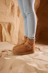 Smaibulun Ugg | Arlene Suede Platform Boots - Chestnut