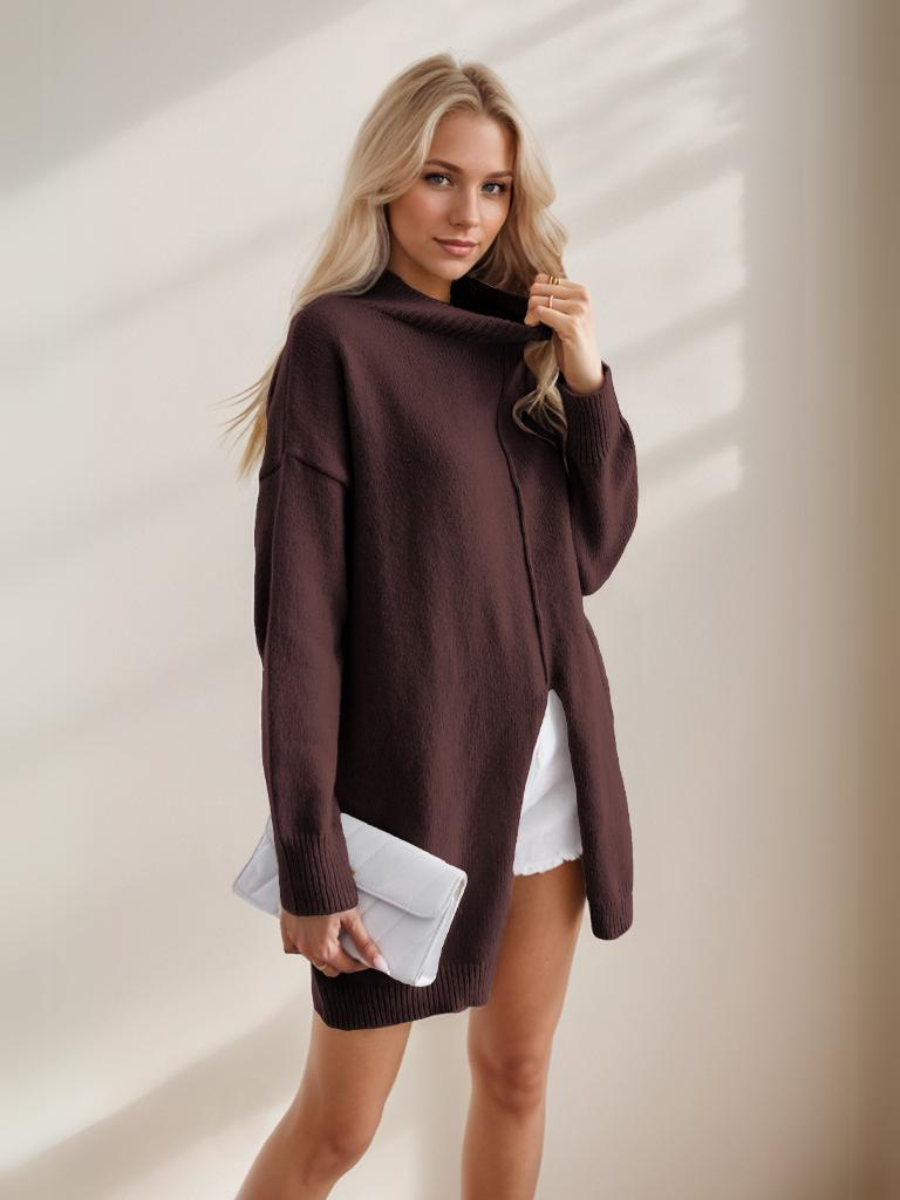 Amara Mini Slit Sweater Dress