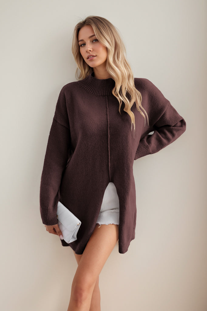 Amara Mini Slit Sweater Dress