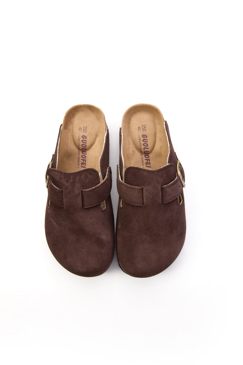 MAIBULUN | Cruise Anywhere Suede Clog - Chocolate