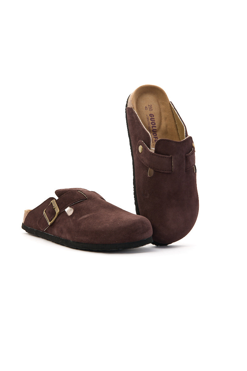 MAIBULUN | Cruise Anywhere Suede Clog - Chocolate