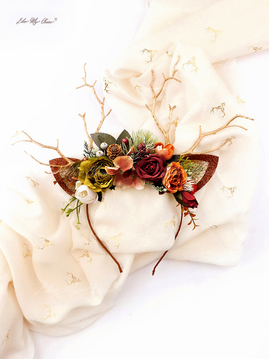 Sunset Terracotta Christmas Reindeer Headband | LikeMyChoice®