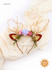 Flower Beauty and the Beast Christmas Reindeer Headband | LikeMyChoice®