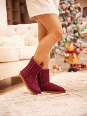 Smaibulun Ugg | Lovett Wool Blend Suede Shearling Boots - Claret