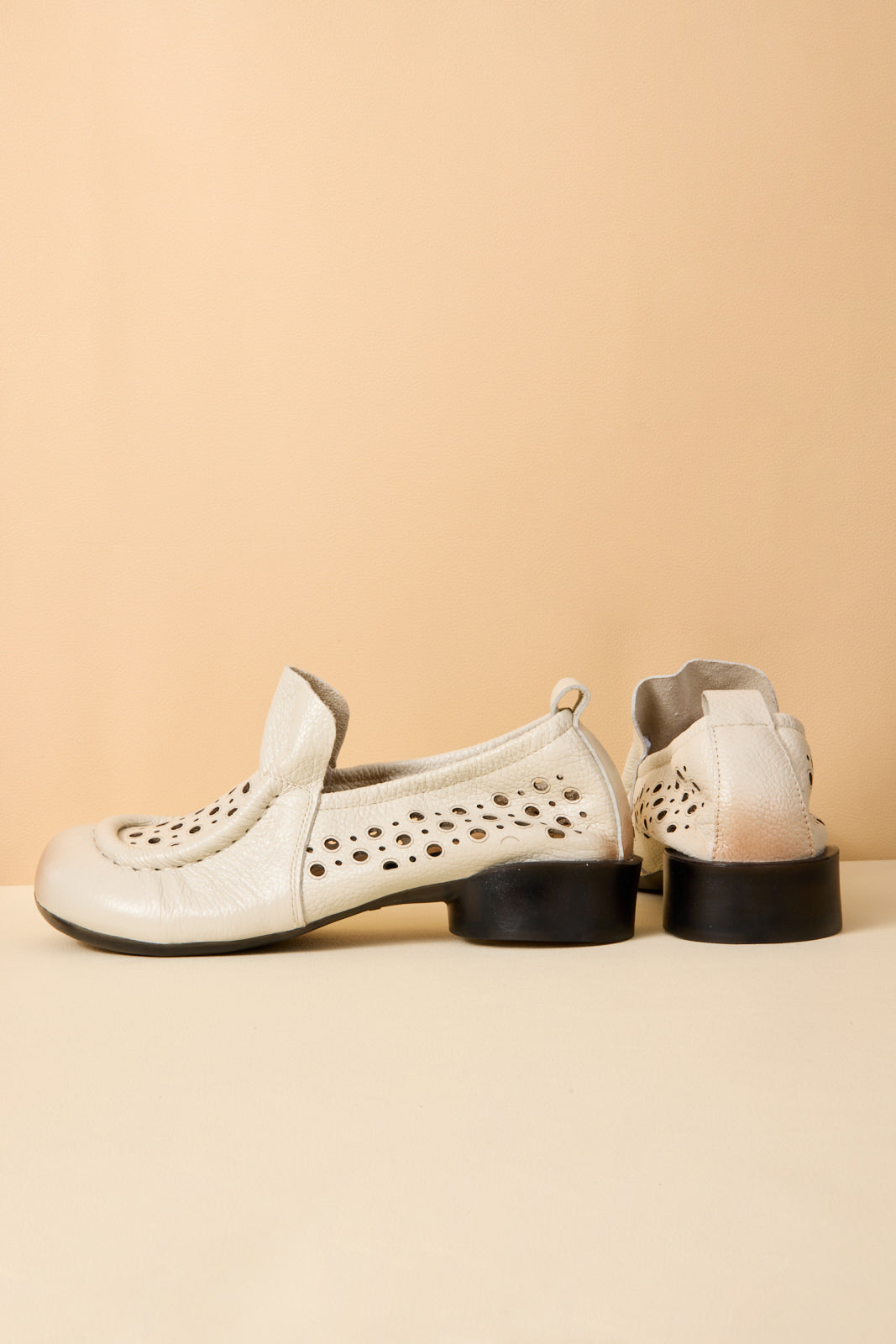 Rumour Has It | Nolita Perforated Leather Loafer - Cream