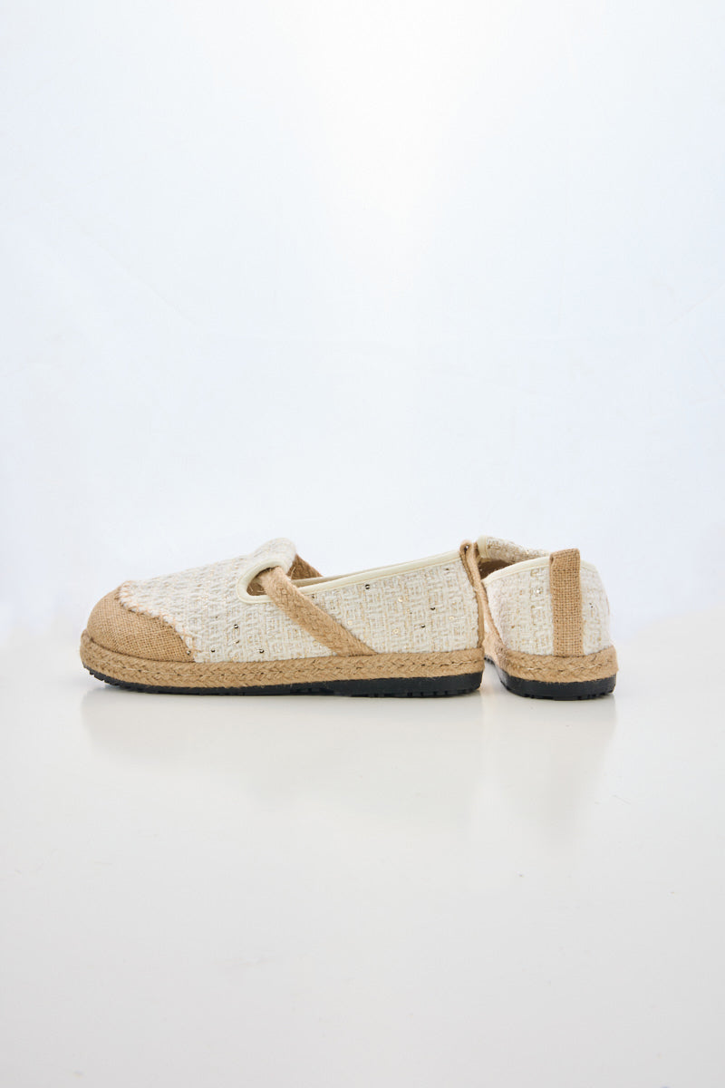 Cactus Rose | Renata Sparkle Linen Espadrilles - Cream