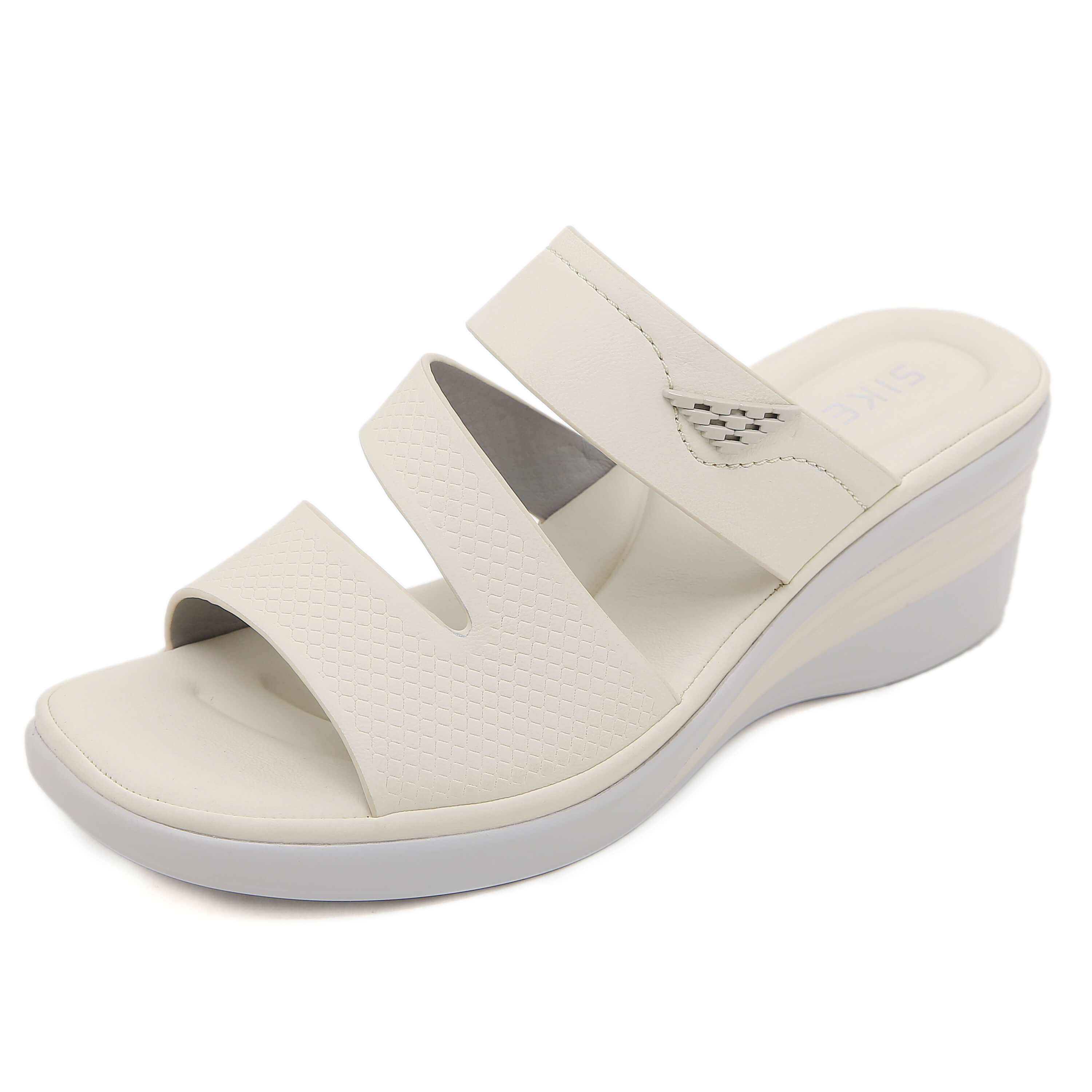 Siketu | Rica Cushioned Wedge Slides - Cream