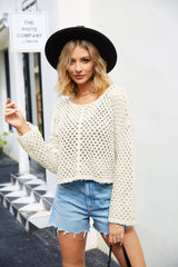 Lenora Long Sleeve Pullover Top - Cream