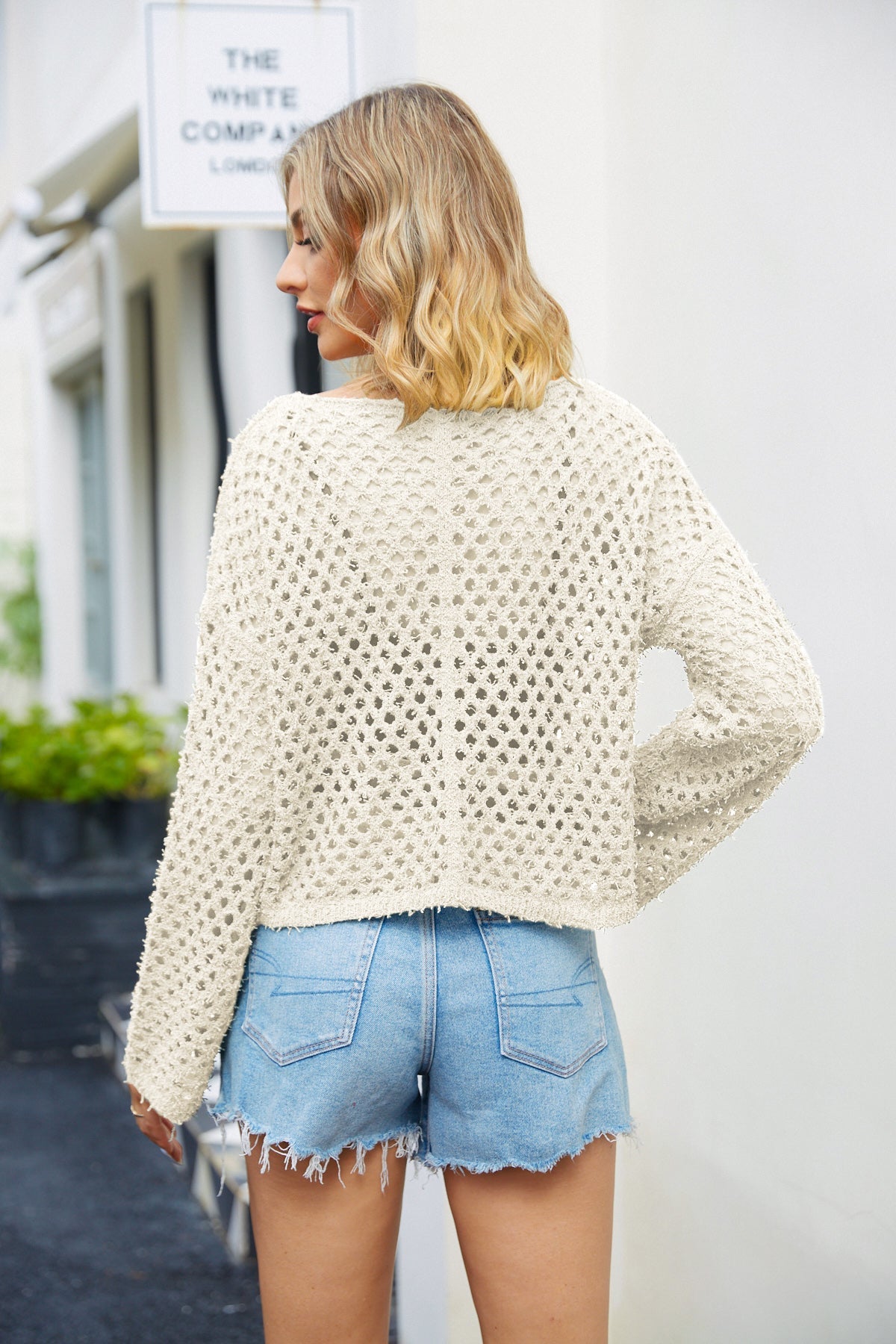 Lenora Long Sleeve Pullover Top - Cream