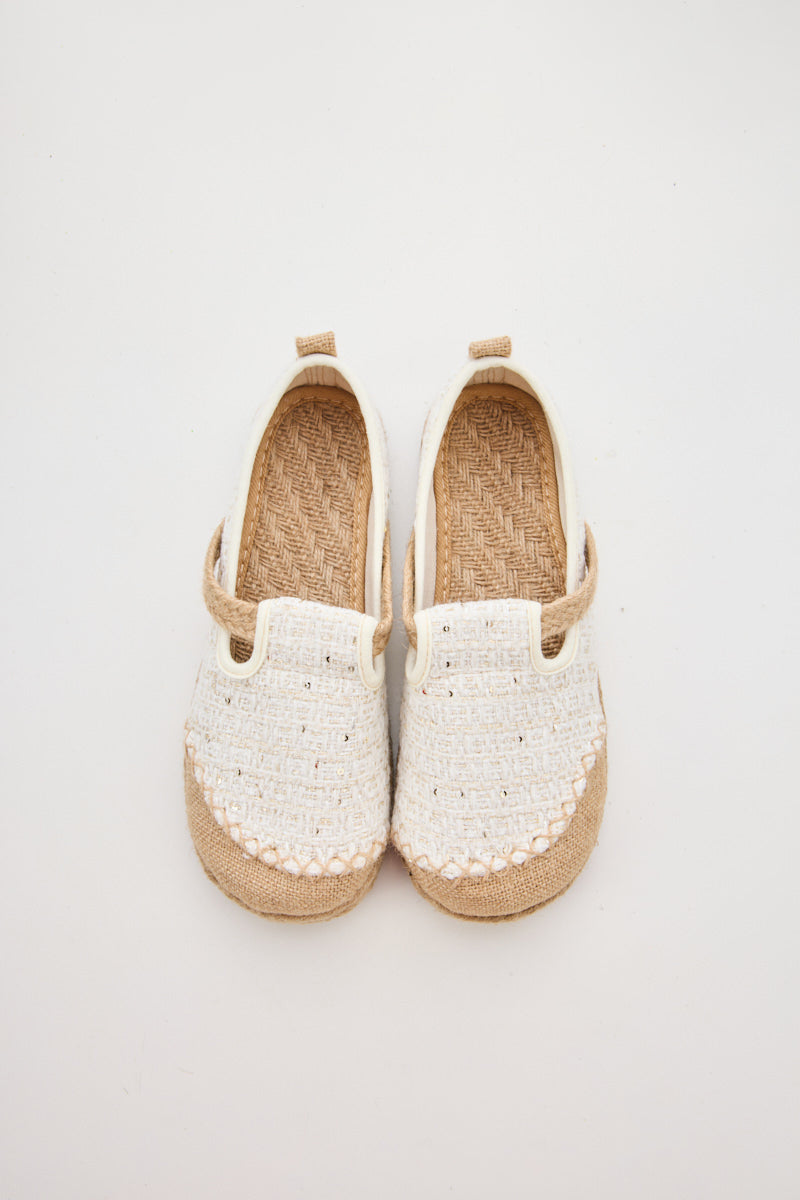 Cactus Rose | Renata Sparkle Linen Espadrilles - Cream