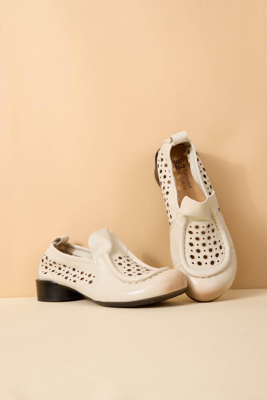 Rumour Has It | Nolita Perforated Leather Loafer - Cream