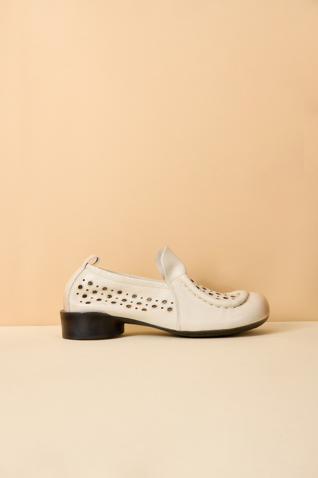 Rumour Has It | Nolita Perforated Leather Loafer - Cream