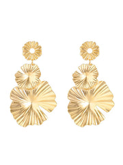 Flower Shape Solid Color Drop Earrings