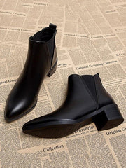 Elasticity Pointed-Toe Solid Color Split-Joint Boots Chelsea Boots