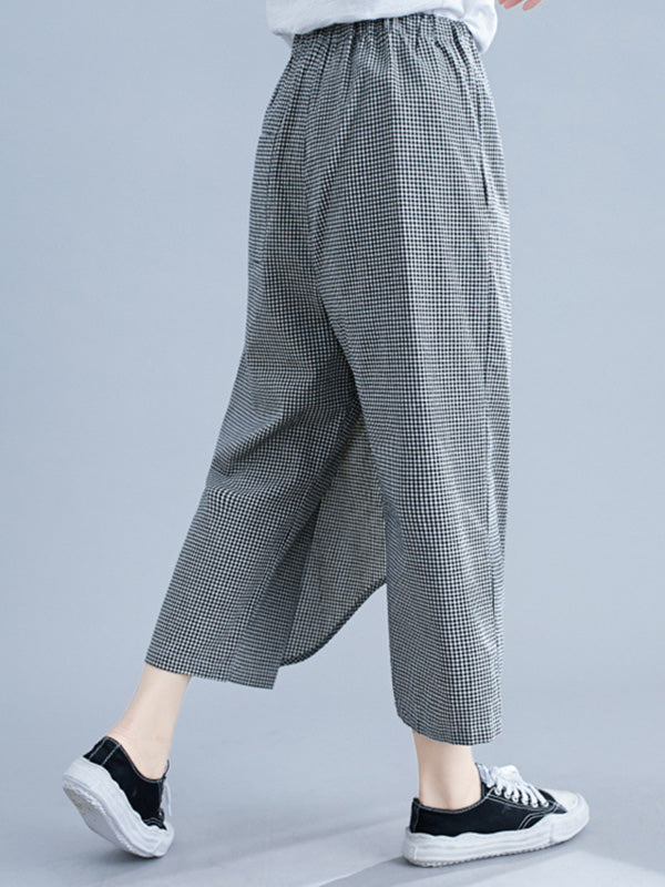 Original Plaid Irregularity Column Pants