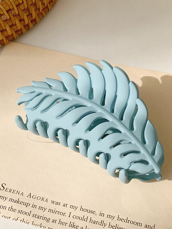 Hollow Leaves Shape Solid Color Hair Clips