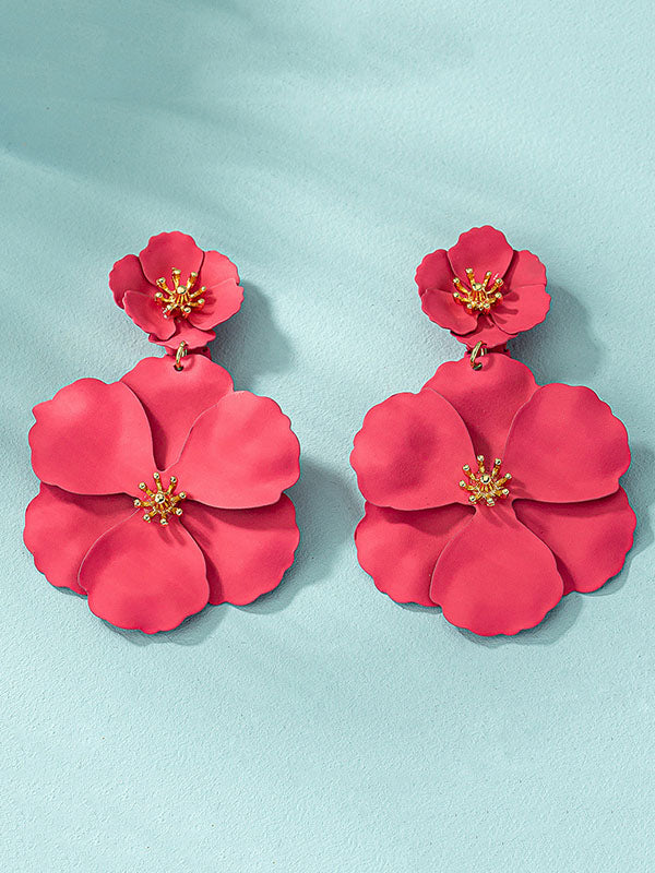 Flower Shape Drop Earrings Earrings Accessories