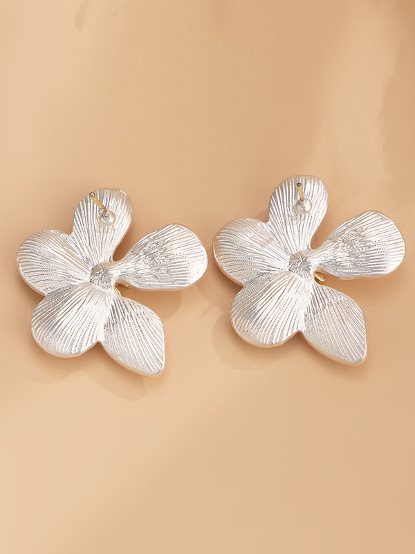 Flower Shape Tasseled Drop Earrings