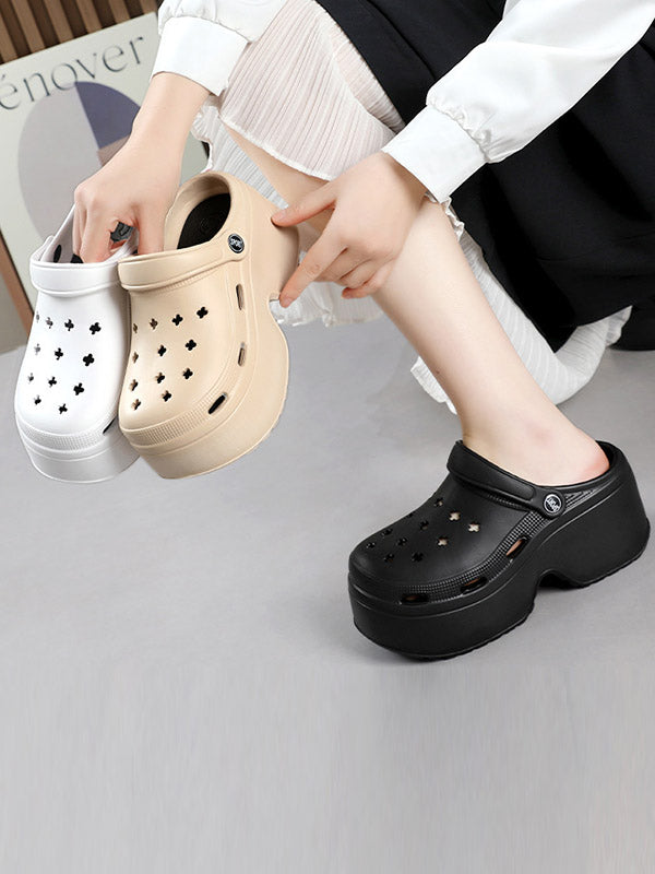 Hollow Crocs Sandals Slippers Platform Shoes