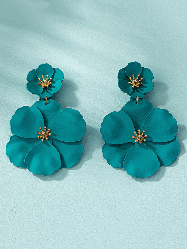 Flower Shape Drop Earrings Earrings Accessories