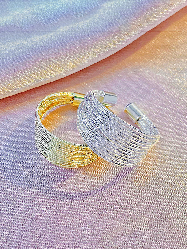 Adjustable Hollow Sequined Solid Color Rings Accessories