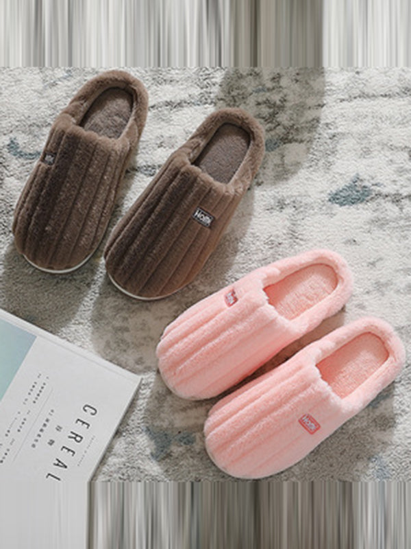 Indoor Warm Non-Slip Solid Color Slippers