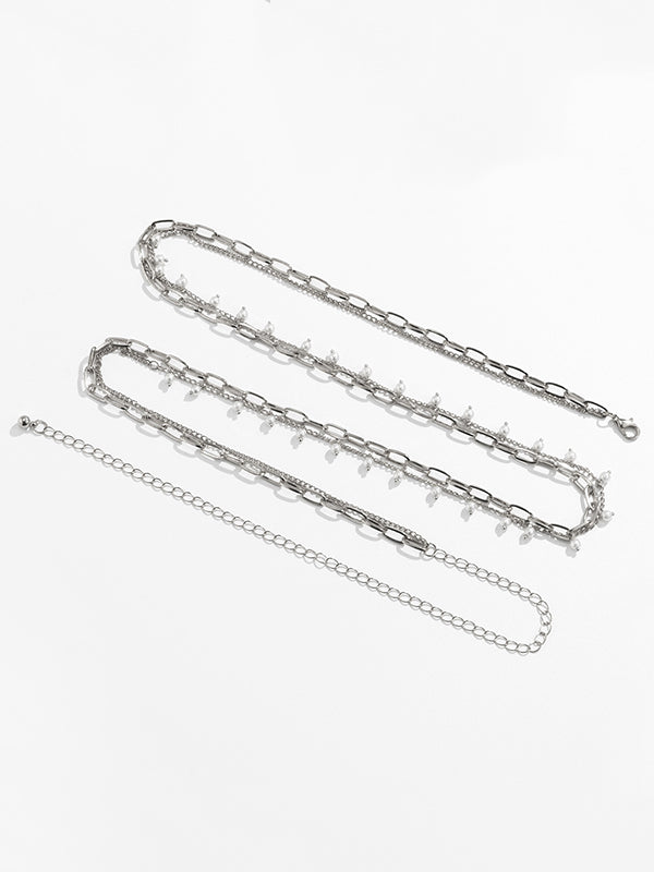 Urban Geometric Pearl Waist Chain Accessories