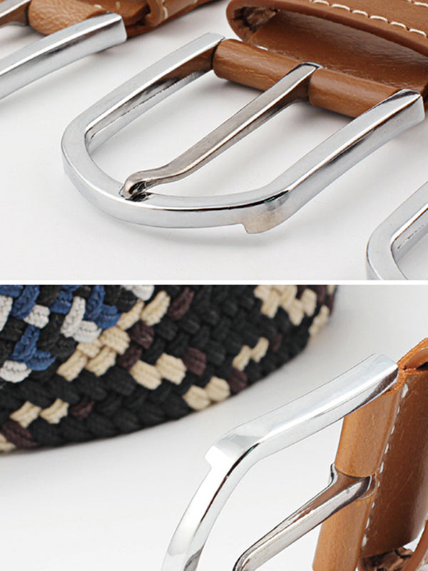 20 Colors Simple Contrast Color Weave Belt