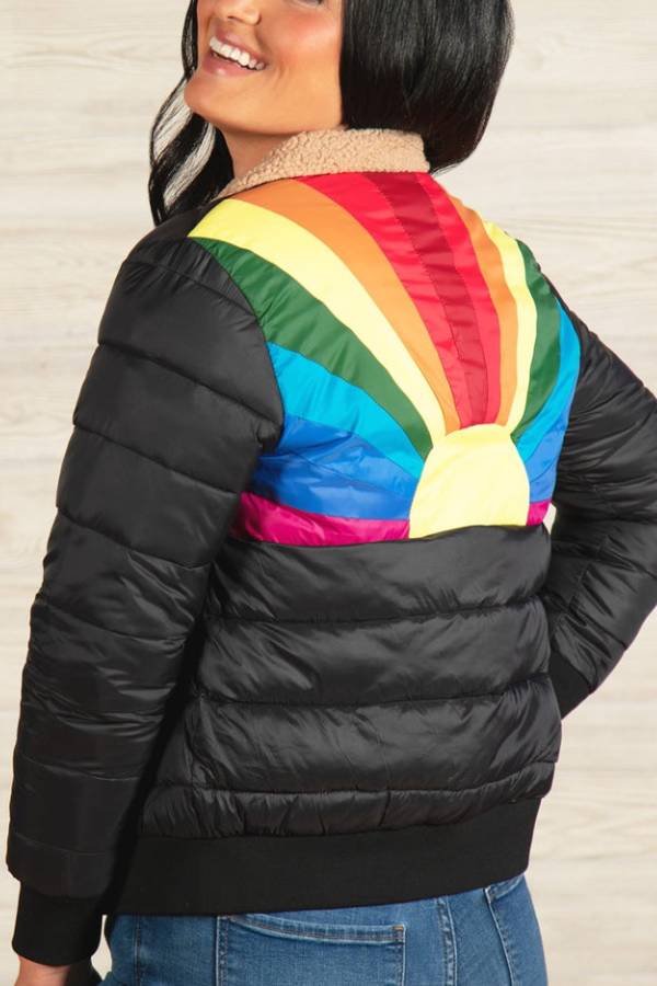 Chasing Rainbows Retro Stripe Insulated Jacket