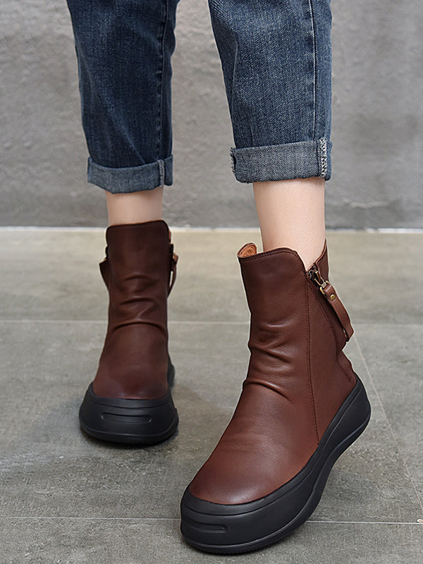 Original Irregular Casual Zipper Booties