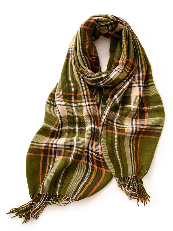 Plaid Tasseled Shawl&Scarf