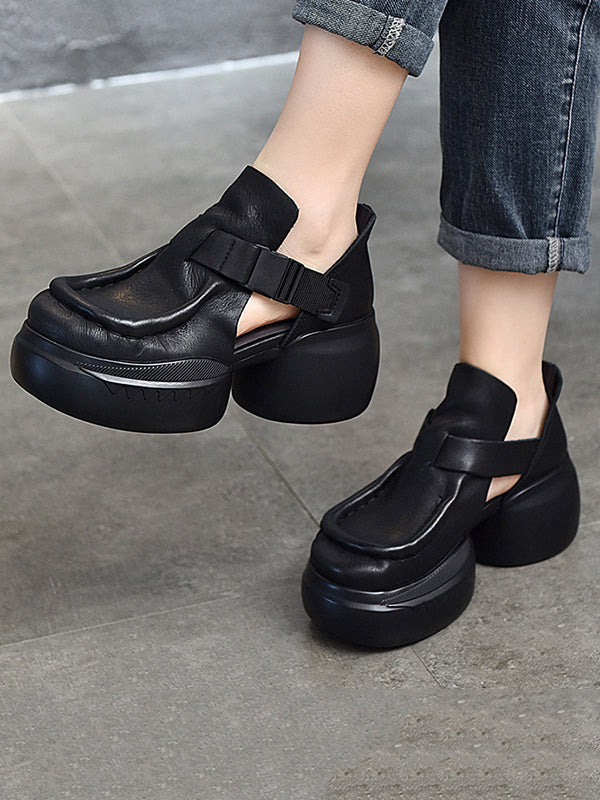 Closed-Toe Platform Shoes Sandals