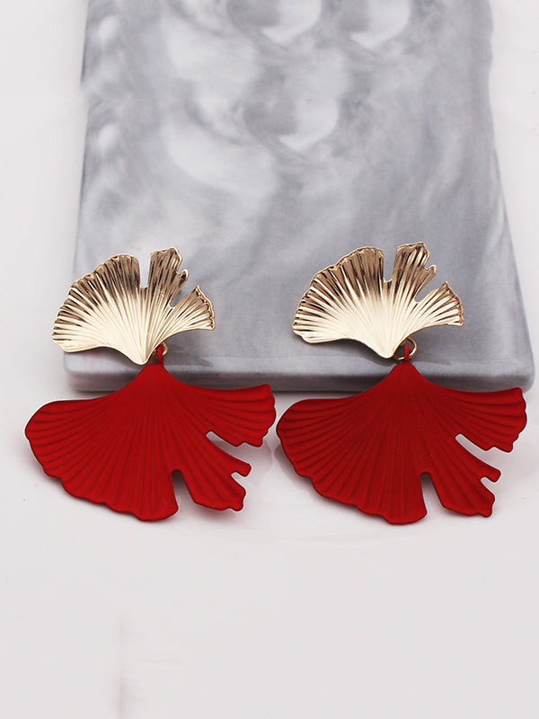 Geometric Leaves Shape Drop Earrings