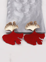 Geometric Leaves Shape Drop Earrings