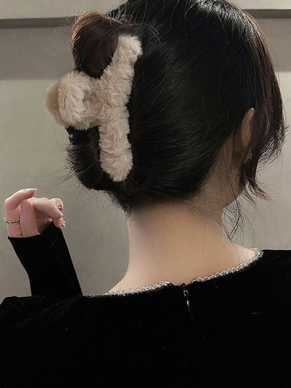 Solid Color Velvet Hair Clips