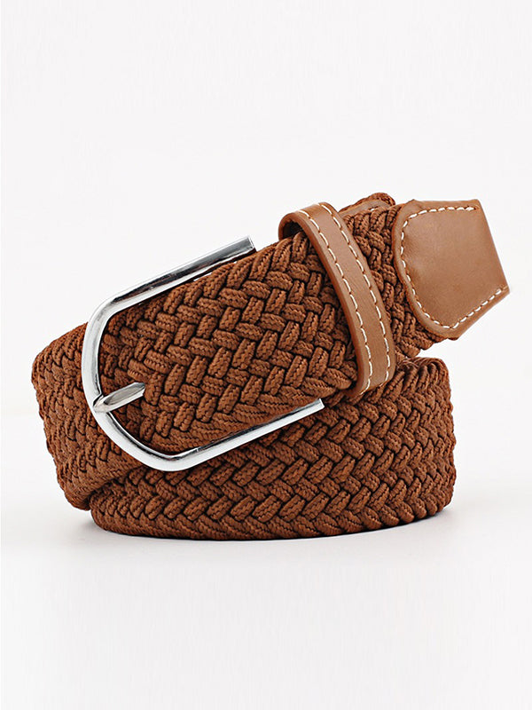 20 Colors Simple Contrast Color Weave Belt