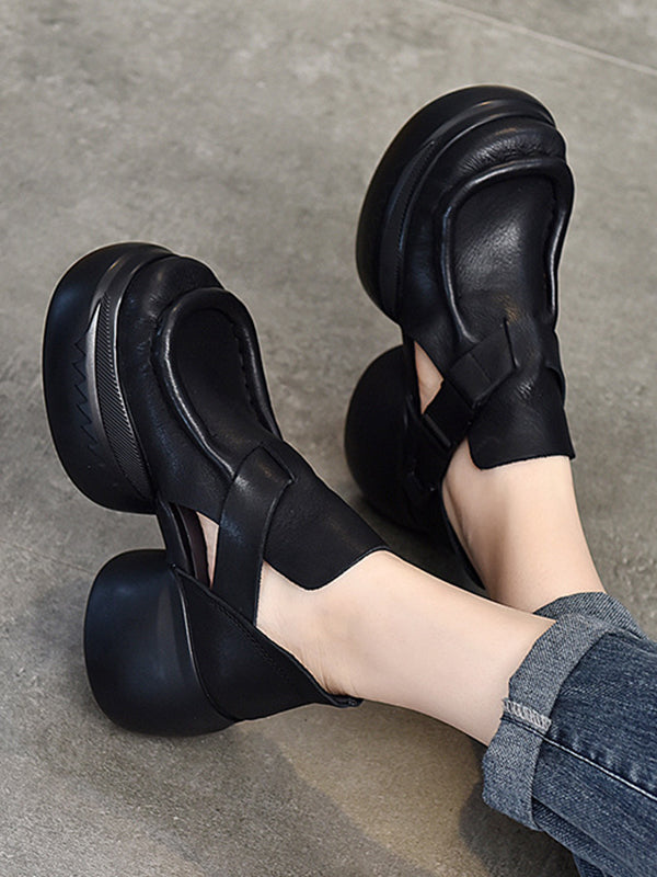 Closed-Toe Platform Shoes Sandals